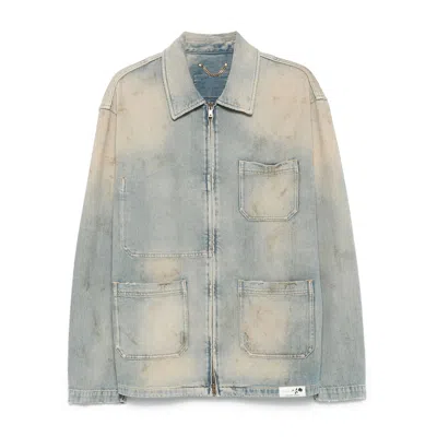 Golden Goose 'mackenzie' Denim Jacket Featuring Faded Effect