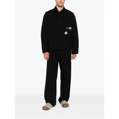 Carhartt Work In Progress Og Arcan Graphic Organic Cotton Canvas Jacket In Black