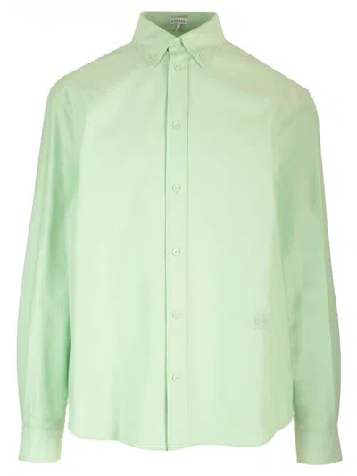 Loewe Cotton Shirt Shirts Green In Green