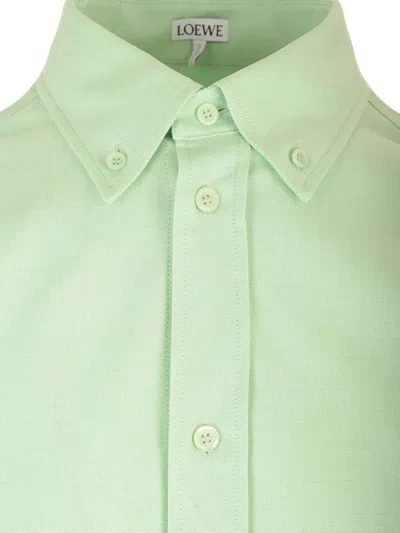 Loewe Cotton Shirt Shirts Green In Green