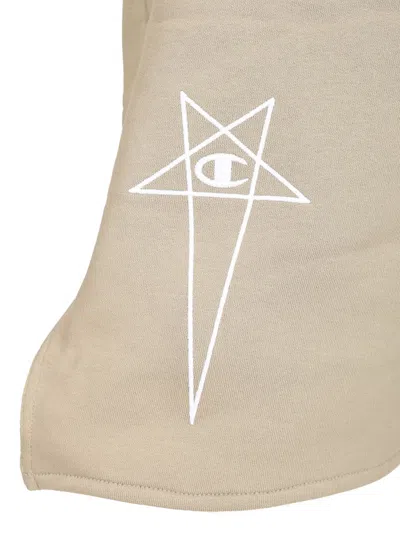 Rick Owens X Champion Cotton Shorts Trousers White In Neutral