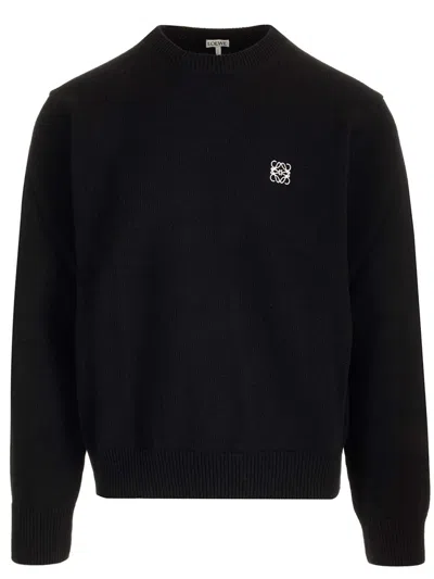 Loewe Wool Crew Neck Sweater With Ribbed Edges