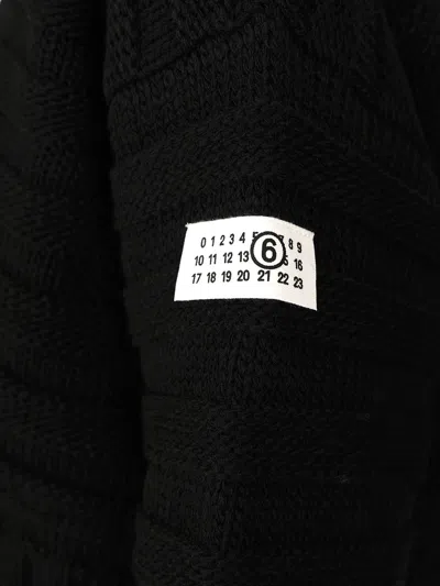Mm6 Maison Margiela Distressed Wool Sweater In Black