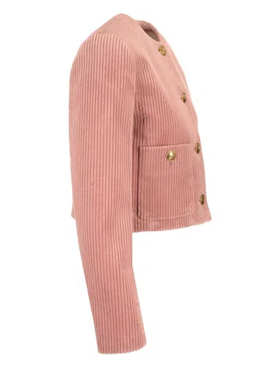 Chloé Cropped Corduroy Jacket Jackets Rose In Pink
