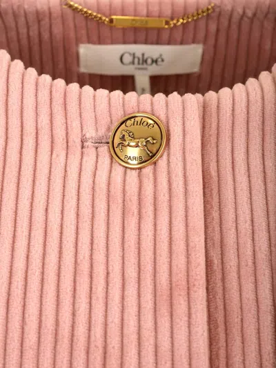 Chloé Cropped Corduroy Jacket Jackets Rose In Pink