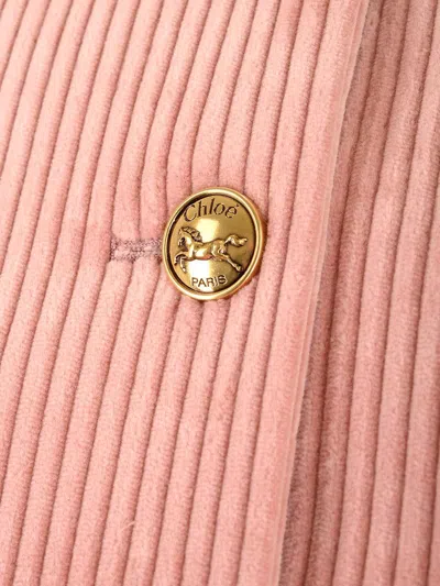 Chloé Cropped Corduroy Jacket Jackets Rose In Pink