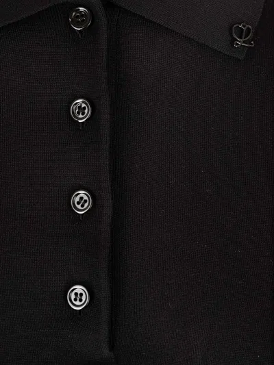 Loewe Cropped Polo Sweater In Silk In Black