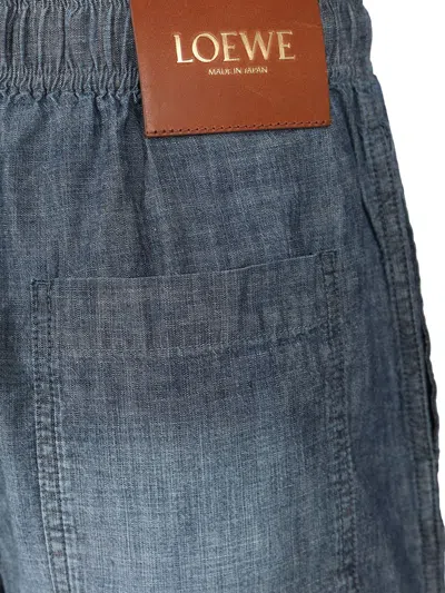 Loewe Bermuda Shorts With Back Pockets And Elastic Waistband In Blue