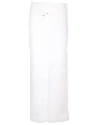 Loewe Cotton Deconstructed Midi Skirt In White