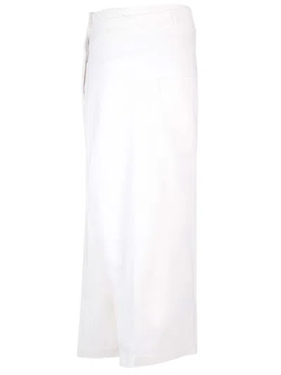 Loewe Cotton Deconstructed Midi Skirt In White
