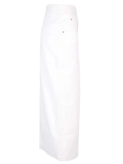 Loewe Cotton Deconstructed Midi Skirt In White