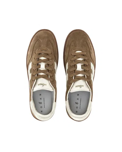 Hogan Cool Beige Suede Sneakers In Brown