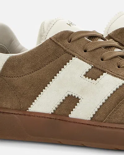 Hogan Cool Beige Suede Sneakers In Brown
