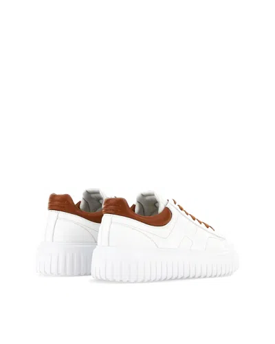 Hogan White Leather Sneakers With Sole In White
