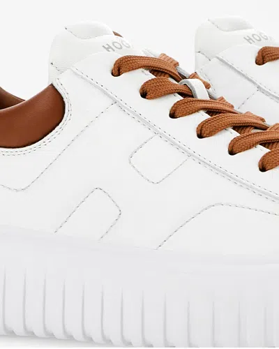 Hogan White Leather Sneakers With Sole In White
