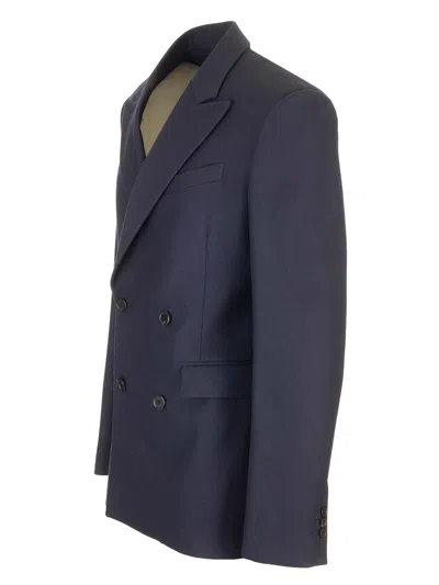 Loewe Double-breasted Jacket Jackets Blue In Blue