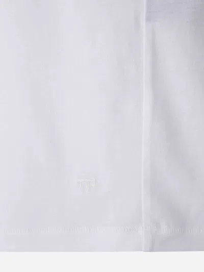 Tom Ford Viscose Coton Jersey Short Sleeve T-shirt In White