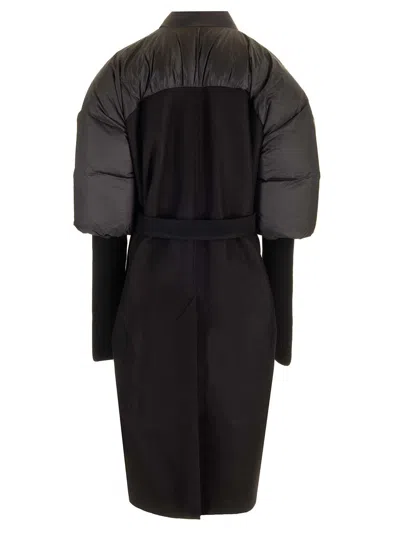 Rick Owens Duvetina Long Coat Crafted In Black