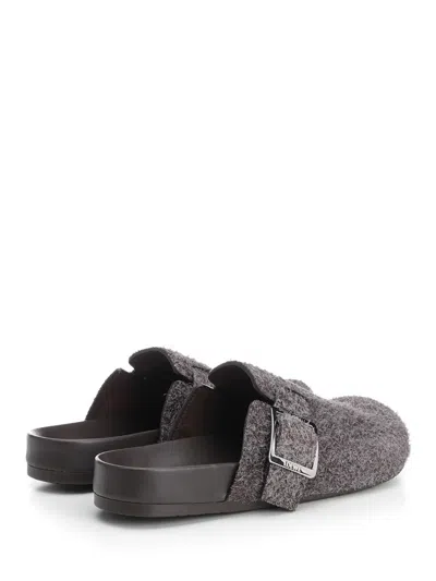 Loewe Mud Suede Ease Buckle Slippers