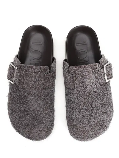 Loewe Mud Suede Ease Buckle Slippers