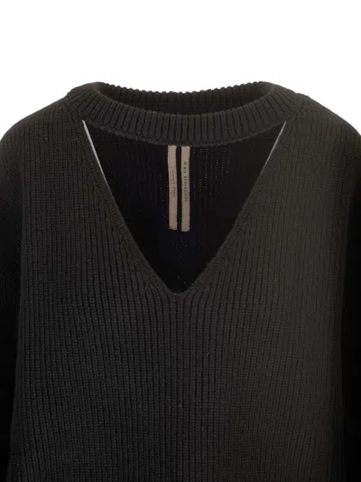 Rick Owens Eclipse Knit Sweater Black Knitwear Black In Black