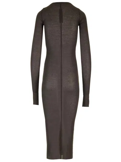 Rick Owens Fitted Jersey Dress Dresses Brown In Black