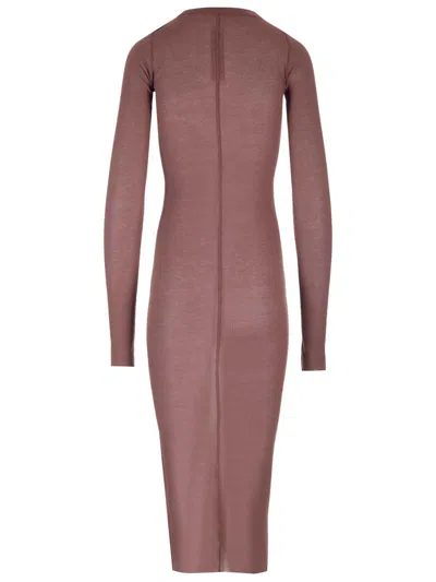 Rick Owens Fitted Jersey Dress Dresses Brown In Brown