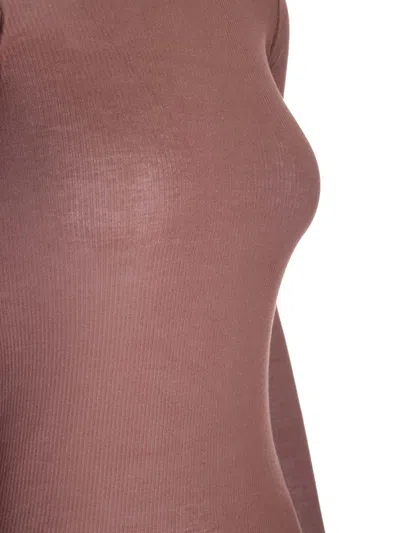 Rick Owens Fitted Jersey Dress Dresses Brown In Brown