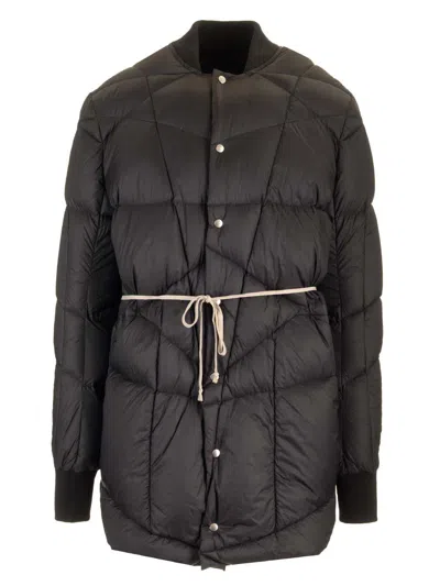 Rick Owens Mens Black Flight Liner Quilted-and-padded Regular-fit Shell-down Jacket In Black