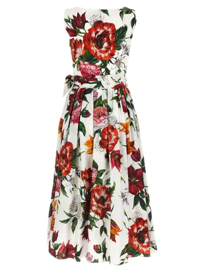 Dolce & Gabbana Floral Printed Dress Dresses Multicolor In Multi