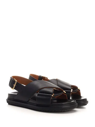 Marni Woman Sandals Black Size 6 Soft Leather In Black