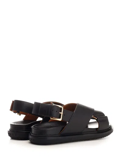 Marni Woman Sandals Black Size 6 Soft Leather In Black