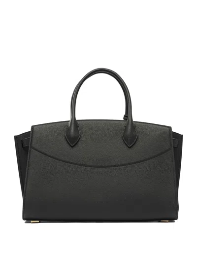 Ferragamo Textured Leather Shoulder Bag In Black