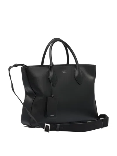 Ferragamo Structured Black Shoulder Bag In Black