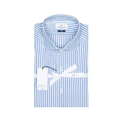 Grigio Shirt Man  Shirt Riga Azzurra/blu In Blue