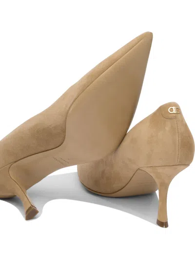 Ferragamo Heeled Shoes Beige In Brown
