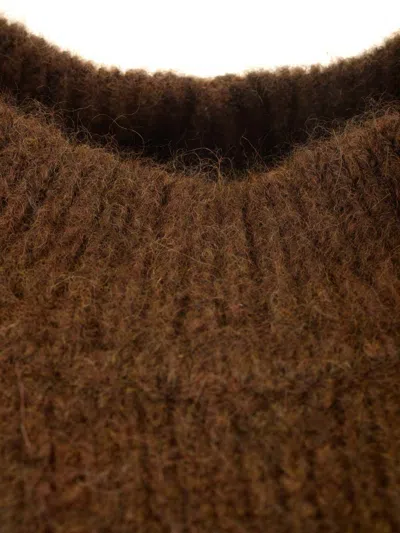 Rick Owens High Neck Sweater In Alpaca Knitwear Brown In Brown