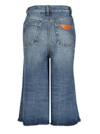 Chloé High-waisted Bermuda Shorts Jeans Blue In Blue