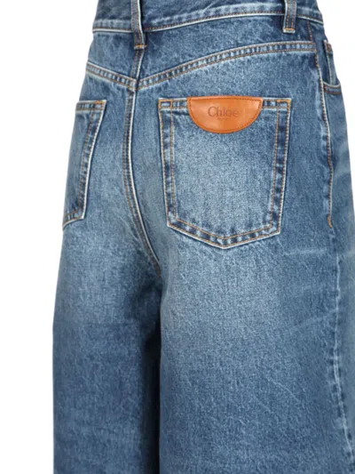 Chloé High-waisted Bermuda Shorts Jeans Blue In Blue
