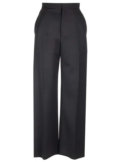 Loewe High-waisted Wool Trousers Black
