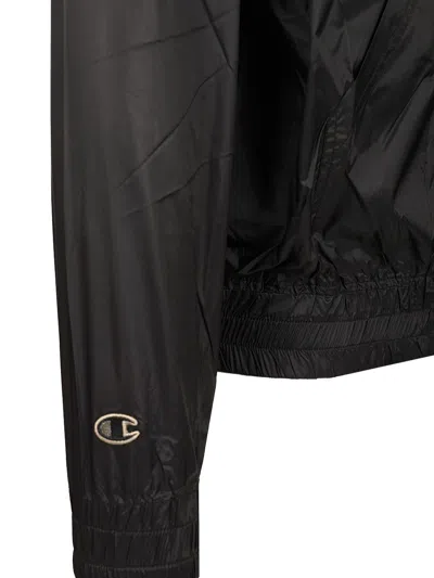 Rick Owens X Champion Hoodie T-shirt Black In Black