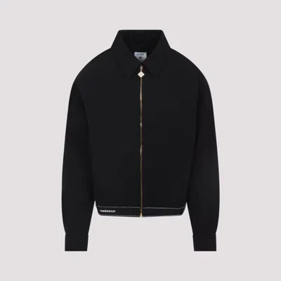 Casablanca Cropped Wool Jacket With Classic Collar In Black