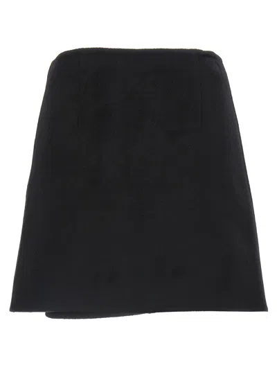 Ermanno Scervino Jewel-embellished Virgin-wool Skirt In Black