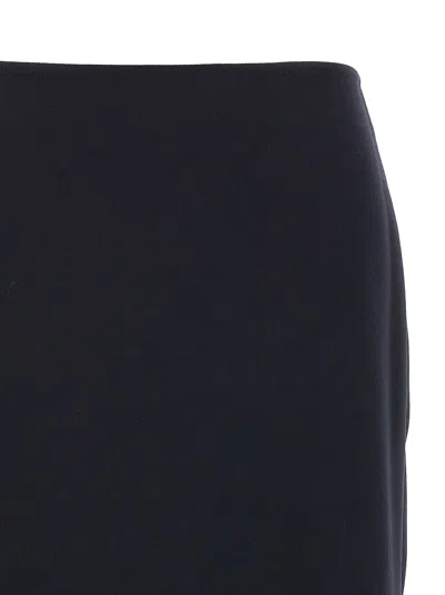 Victoria Beckham Navy Blue Kick Detail Skirt In Blue