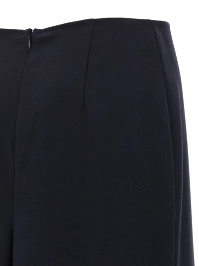Victoria Beckham Navy Blue Kick Detail Skirt In Blue