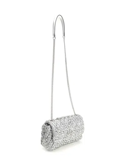 Tory Burch Kira Woven Small Convertible Shoulder Bag Shoulder Bags Grey