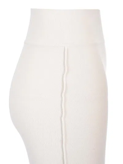 Rick Owens Knit Fitted Long Skirt Jackets White In Neutral