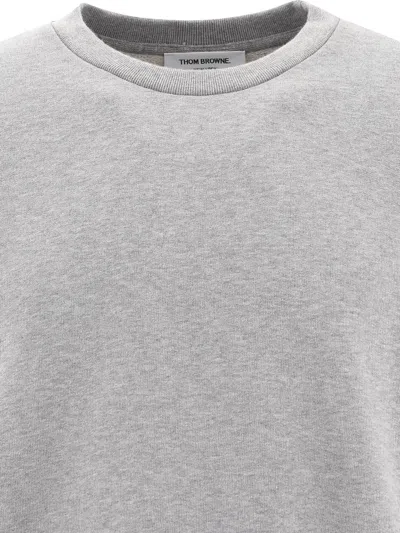Thom Browne Signature Stripes Sweatshirt In Gray