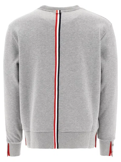 Thom Browne Signature Stripes Sweatshirt In Gray