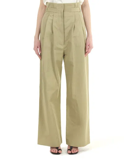 Loewe Linen Wide Leg Trousers Beige
